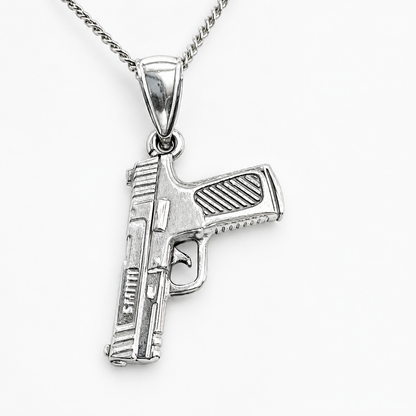 Sterling Silver S&W Gun Necklace Pendant
