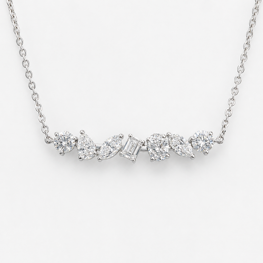 14KT Multi-Shape 1.45ct Lab Grown Diamond Necklace – 17 Inches