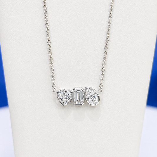 14KT Multi-Shape Lab Grown Diamond Necklace – 1.01 CTW | 17 Inches