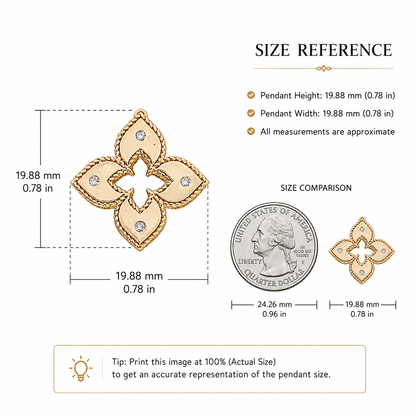 14KT Yellow Gold Diamond Clover Pendant Necklace – 0.05 CT