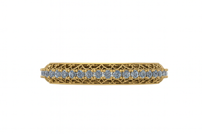 MADE TO ORDER 18KT Gold Over Silver – 13ct Certified Moissanite Bangle Bracelet