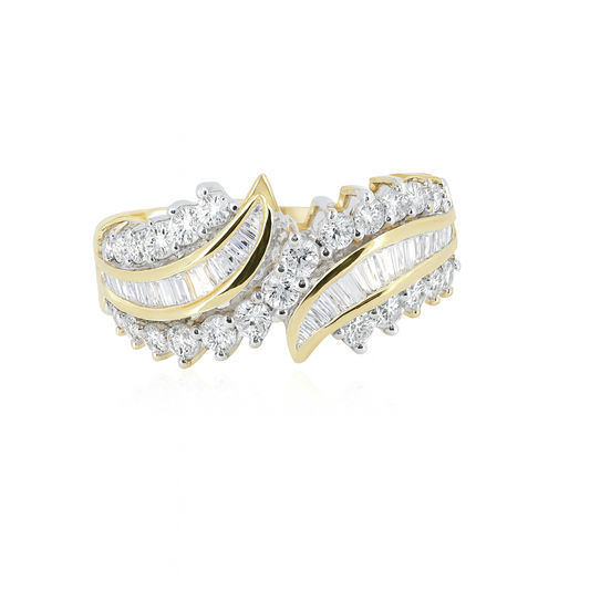 14KT Yellow Gold 0.75ct Diamond Cocktail Ring – Size 8.50