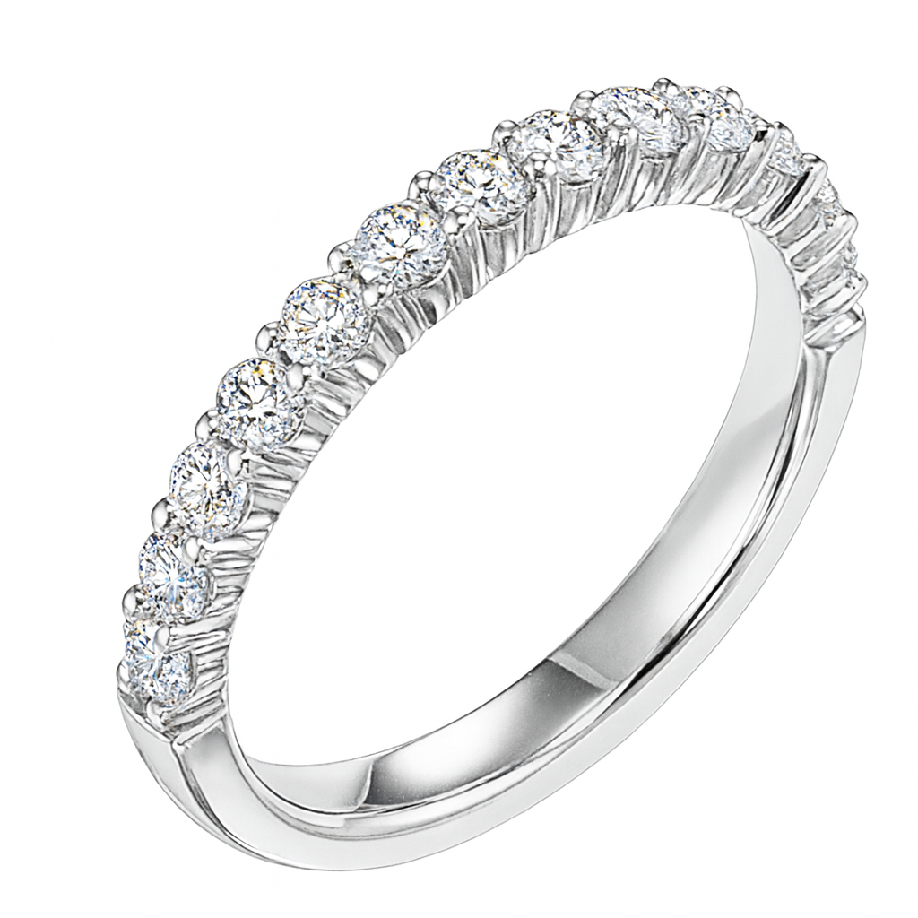 14K White Gold Shared Prong Diamond Wedding Band – 0.33cttw (Size 7)