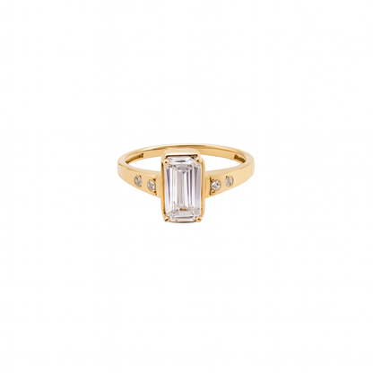 14kt Yellow Gold Emerald Cut 1.05ct Taylor Swift Inspired Engagement Ring