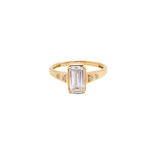 14kt Yellow Gold Emerald Cut 1.05ct Taylor Swift Inspired Engagement Ring