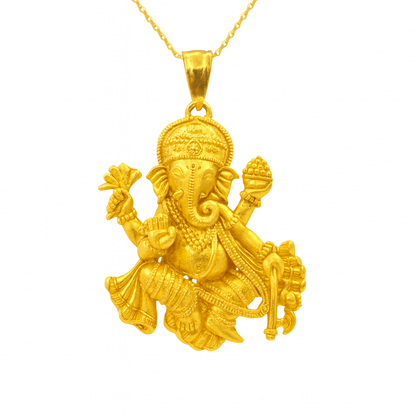Gold Over Silver Ganesh Necklace