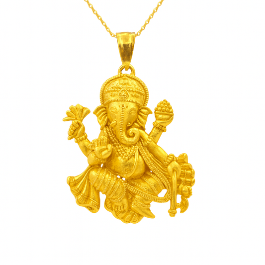 Gold Over Silver Ganesh Necklace