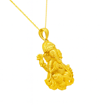 Gold Over Silver Ganesh Necklace