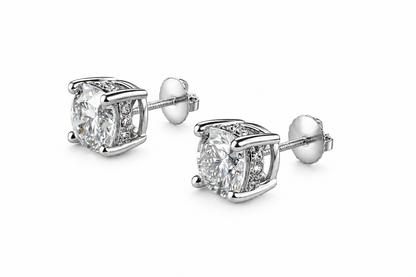2.15 CTW CERTIFIED Lab-Grown Diamond Hidden Halo Solitaire Stud Earrings