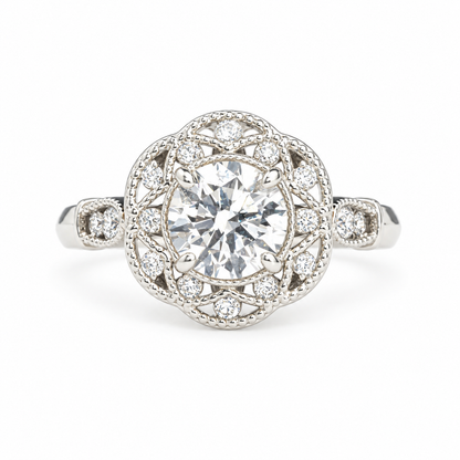 14K White Gold 1.25ct Round Cut Lab Grown Diamond Engagement Ring – IGI Certified – Size 7