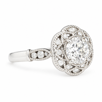 14K White Gold 1.25ct Round Cut Lab Grown Diamond Engagement Ring – IGI Certified – Size 7