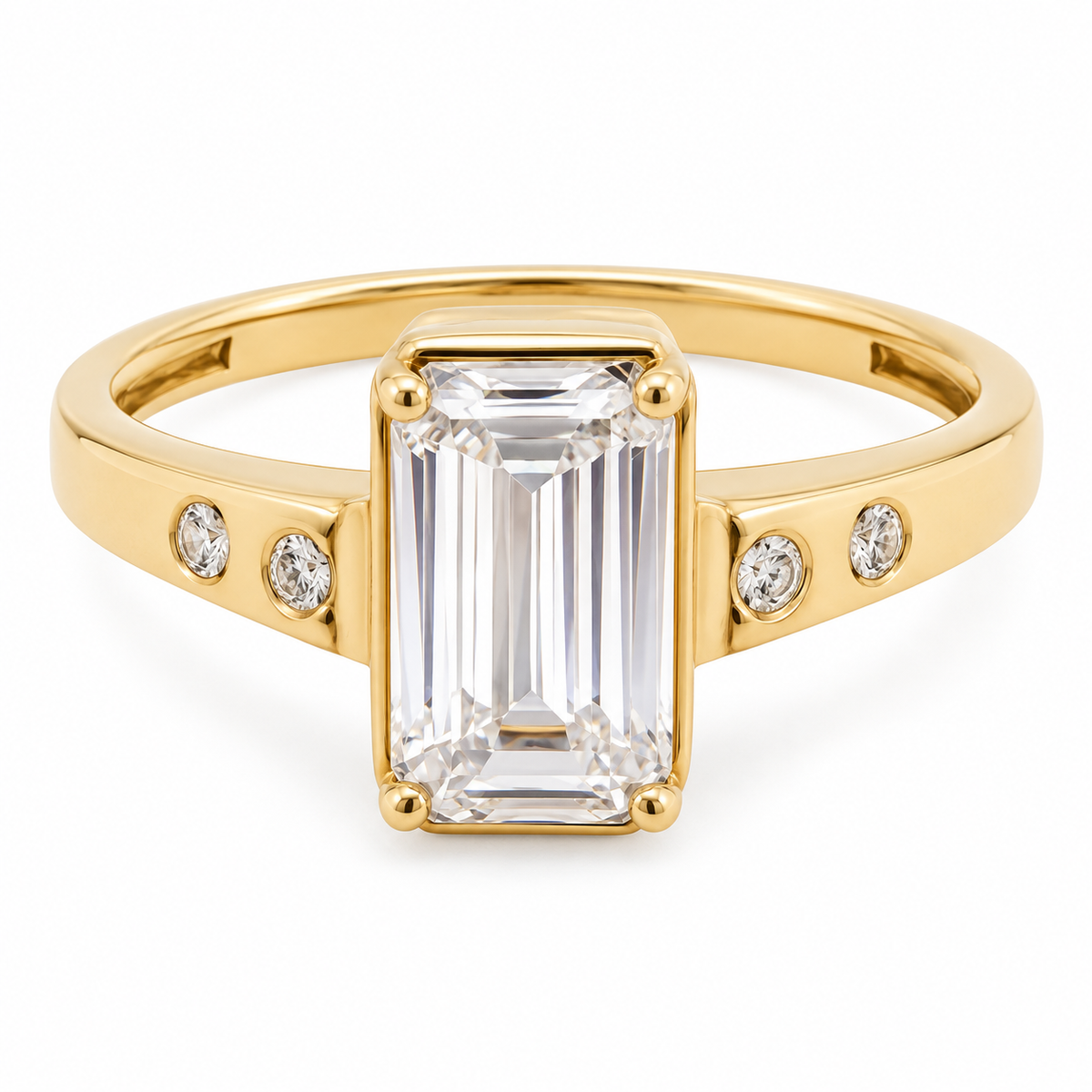 14kt Yellow Gold Emerald Cut 1.05ct Taylor Swift Inspired Engagement Ring