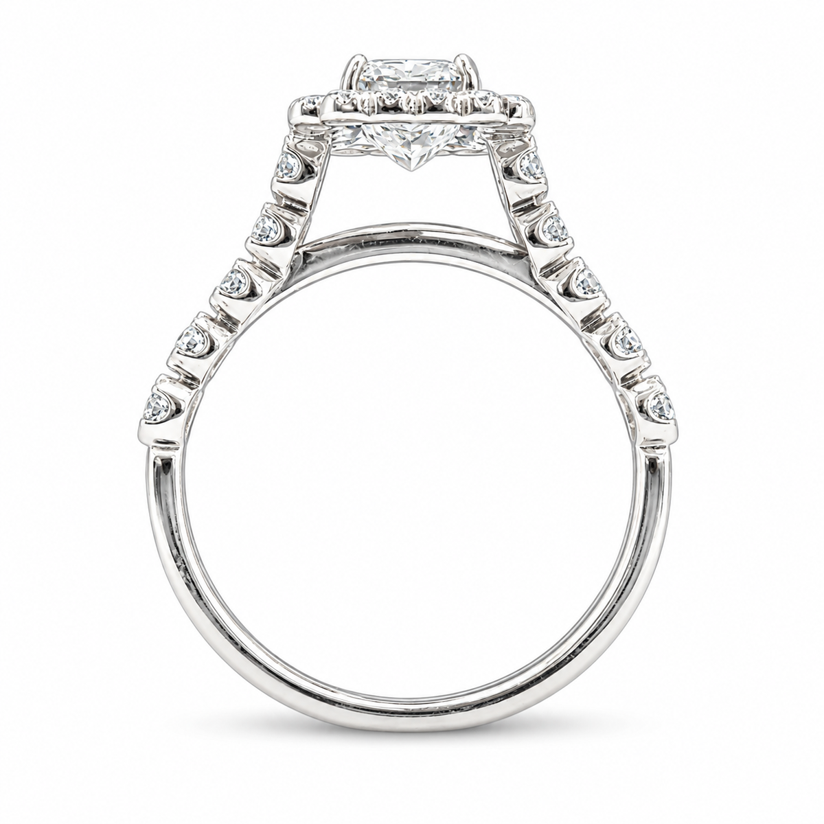IGI Certified 1.63CT Lab Grown Diamond Radiant Cut Halo Engagement Ring | 14K White Gold | G VS1 |
