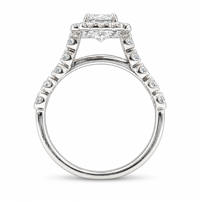 IGI Certified 1.63CT Lab Grown Diamond Radiant Cut Halo Engagement Ring | 14K White Gold | G VS1 |