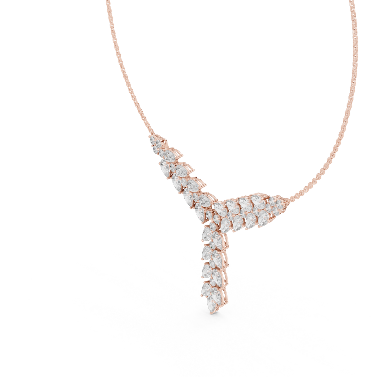14K Gold 14.75 CTW Lab-Grown Diamond Floral Drop Necklace – EF VS