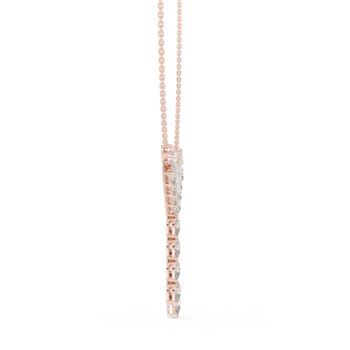 14K Gold 14.75 CTW Lab-Grown Diamond Floral Drop Necklace – EF VS