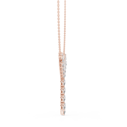 14K Gold 14.75 CTW Lab-Grown Diamond Floral Drop Necklace – EF VS