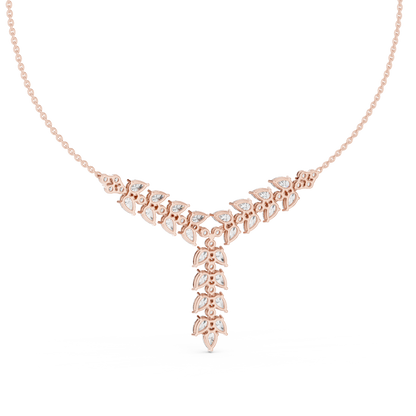 14K Gold 14.75 CTW Lab-Grown Diamond Floral Drop Necklace – EF VS
