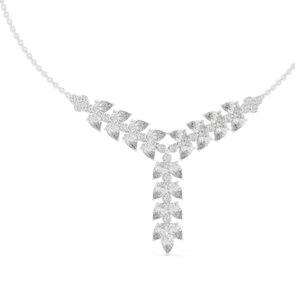 14K Gold 14.75 CTW Lab-Grown Diamond Floral Drop Necklace – EF VS