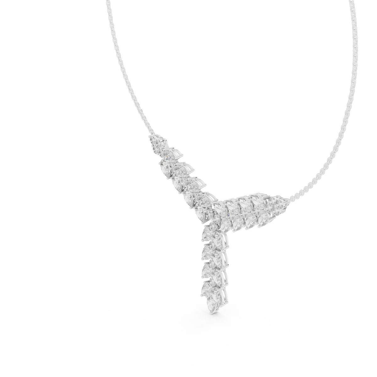 14K Gold 14.75 CTW Lab-Grown Diamond Floral Drop Necklace – EF VS