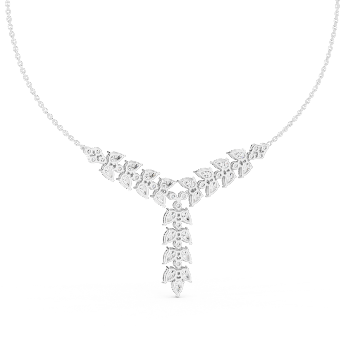 14K Gold 14.75 CTW Lab-Grown Diamond Floral Drop Necklace – EF VS