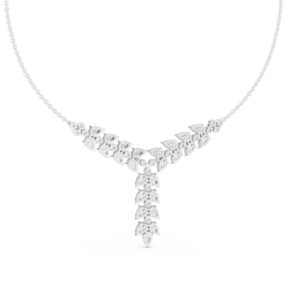 14K Gold 14.75 CTW Lab-Grown Diamond Floral Drop Necklace – EF VS