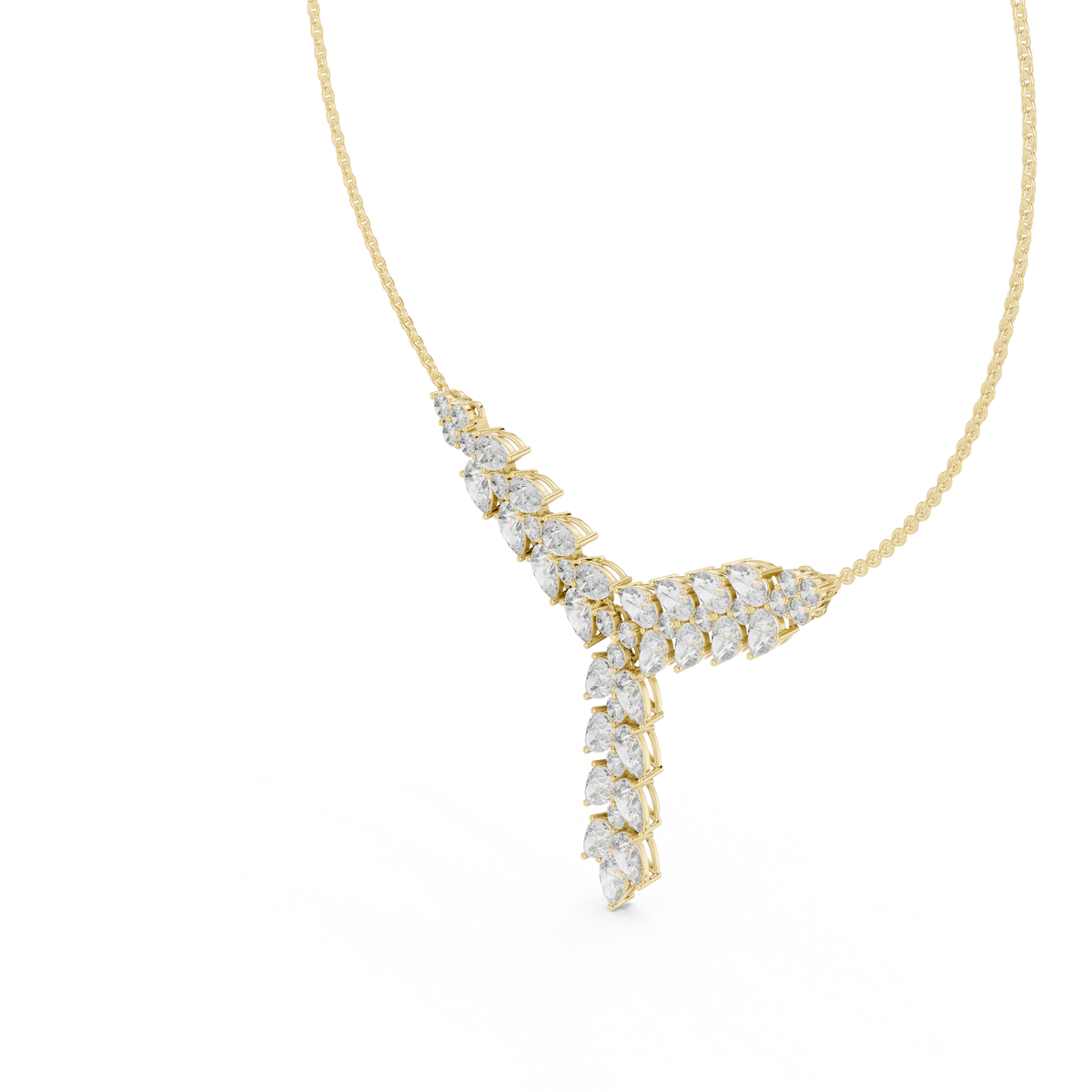 14K Gold 14.75 CTW Lab-Grown Diamond Floral Drop Necklace – EF VS
