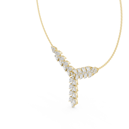 14K Gold 14.75 CTW Lab-Grown Diamond Floral Drop Necklace – EF VS