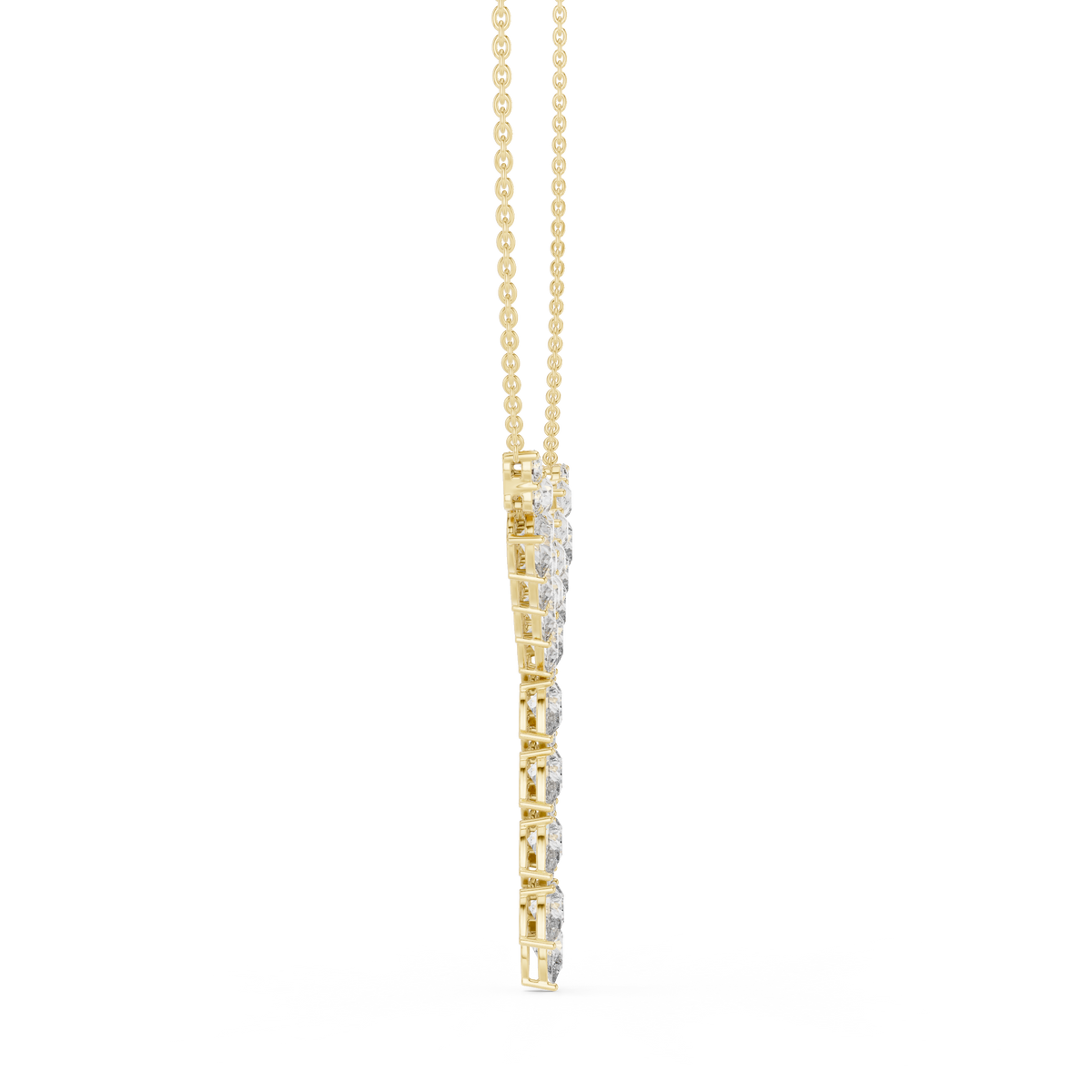 14K Gold 14.75 CTW Lab-Grown Diamond Floral Drop Necklace – EF VS