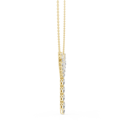 14K Gold 14.75 CTW Lab-Grown Diamond Floral Drop Necklace – EF VS