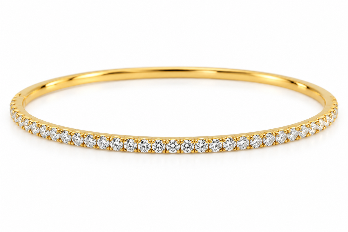 18KT Yellow Gold 1.00 CTW Natural Diamond Bangle – G Color VS Clarity