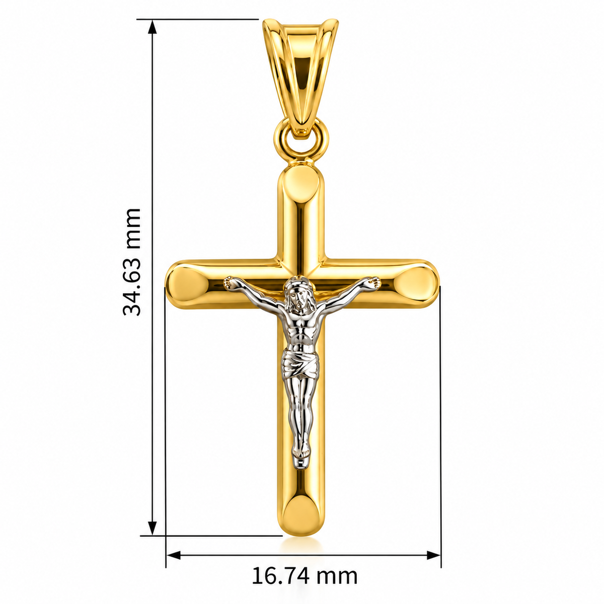 14K Yellow Gold 1.09gm Cross Pendant Only