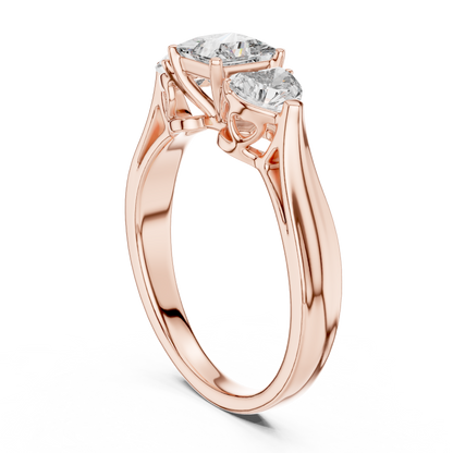 14K Gold 1.25CT Lab-Grown Diamond Engagement Ring and Heart Shape