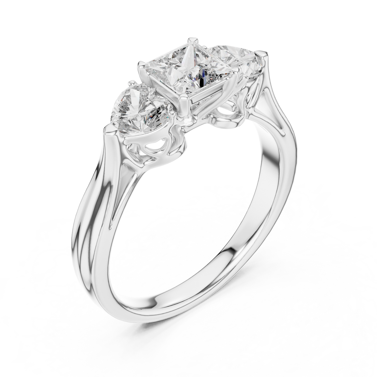 14K Gold 1.25CT Lab-Grown Diamond Engagement Ring and Heart Shape
