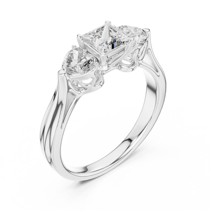 14K Gold 1.25CT Lab-Grown Diamond Engagement Ring and Heart Shape