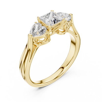 14K Gold 1.25CT Lab-Grown Diamond Engagement Ring and Heart Shape