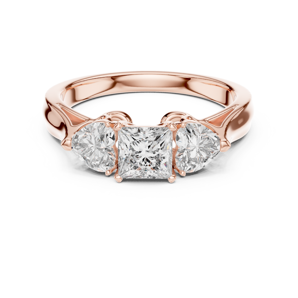 14K Gold 1.25CT Lab-Grown Diamond Engagement Ring and Heart Shape
