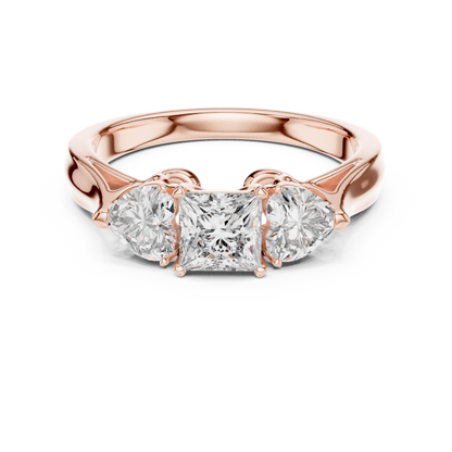 14K Gold 1.25CT Lab-Grown Diamond Engagement Ring and Heart Shape