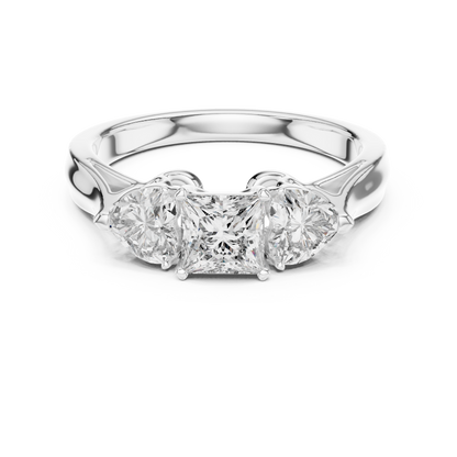14K Gold 1.25CT Lab-Grown Diamond Engagement Ring and Heart Shape