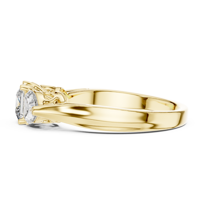 14K Gold 1.25CT Lab-Grown Diamond Engagement Ring and Heart Shape