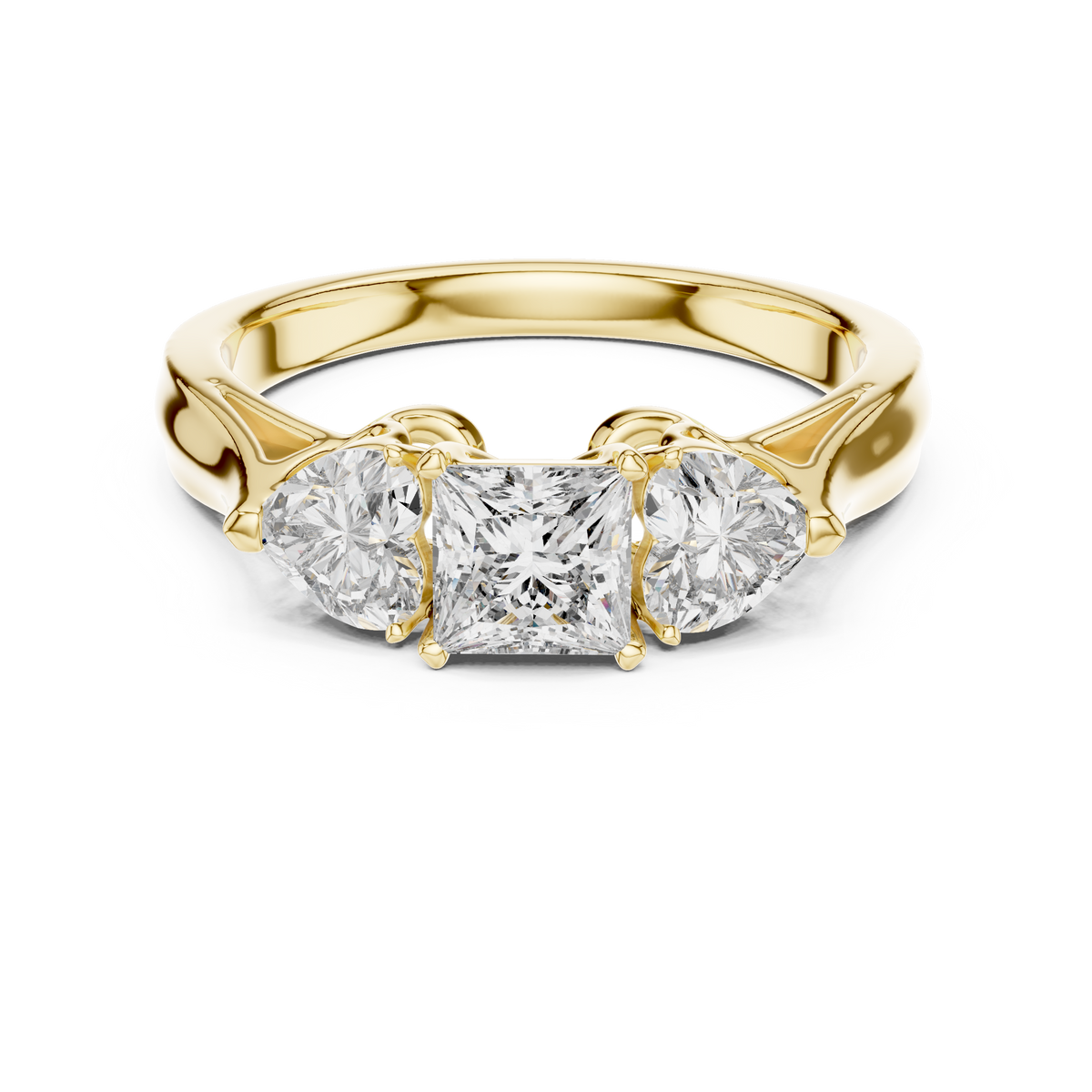 14K Gold 1.25CT Lab-Grown Diamond Engagement Ring and Heart Shape