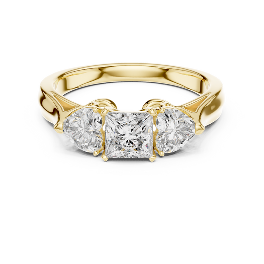 14K Gold 1.25CT Lab-Grown Diamond Engagement Ring and Heart Shape