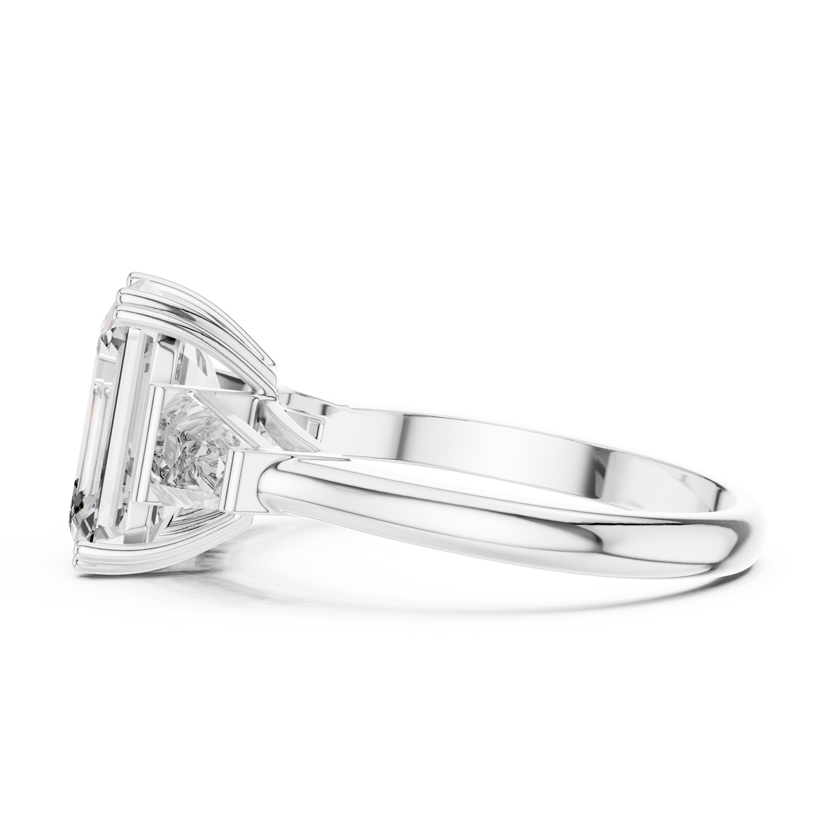 14K Gold 3.00 CTW IGI-Certified Emerald-Cut Lab-Grown Diamond Three-Stone Engagement Ring