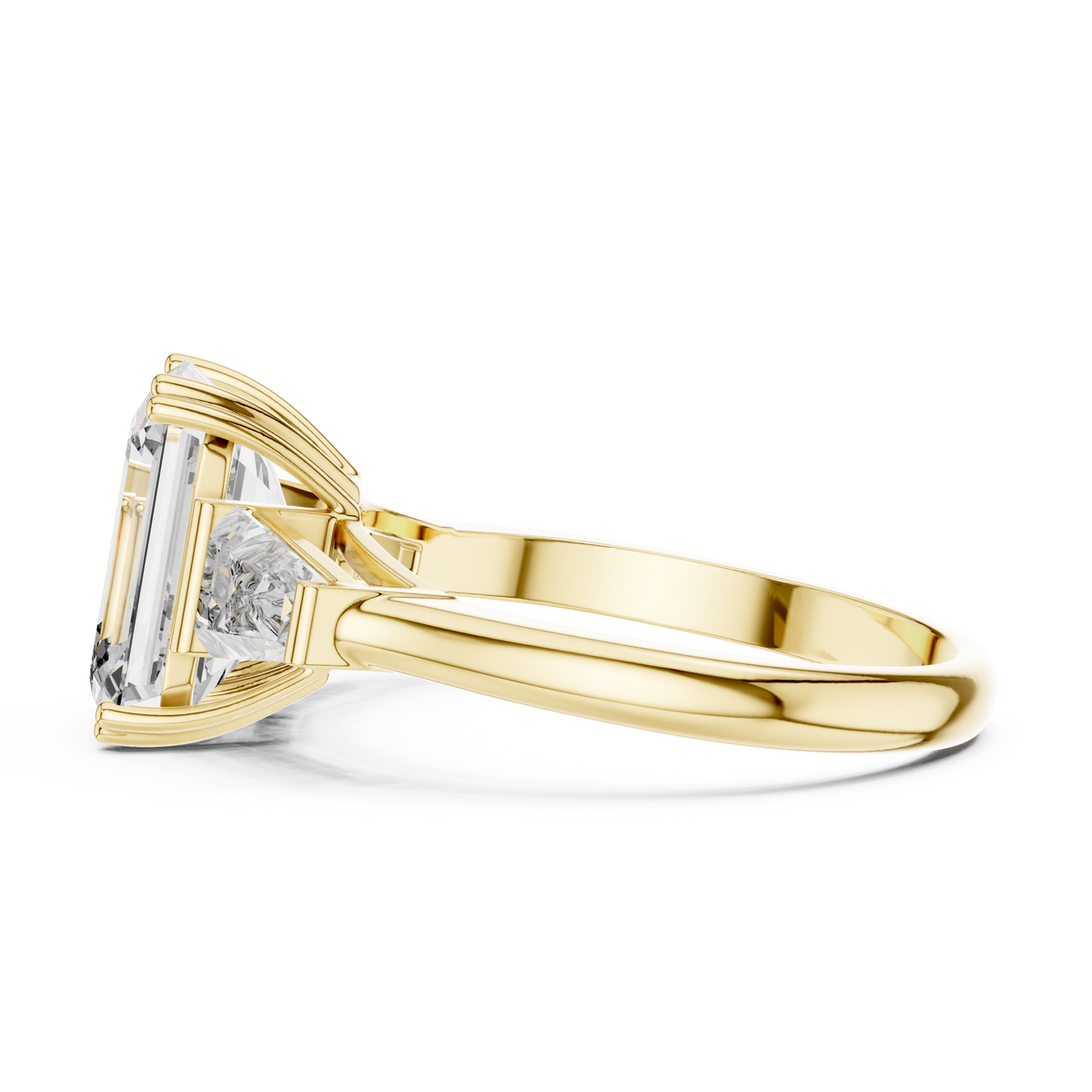 14K Gold 3.00 CTW IGI-Certified Emerald-Cut Lab-Grown Diamond Three-Stone Engagement Ring