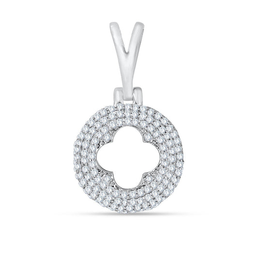 0.60ctw Round Pave with Flower Cutout Pendant Only