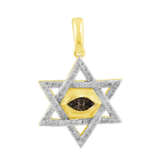 0.33ctw Star of David With Evil Eye Pendant Only