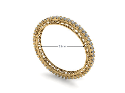 MADE TO ORDER 18KT Gold Over Silver – 13ct Certified Moissanite Bangle Bracelet