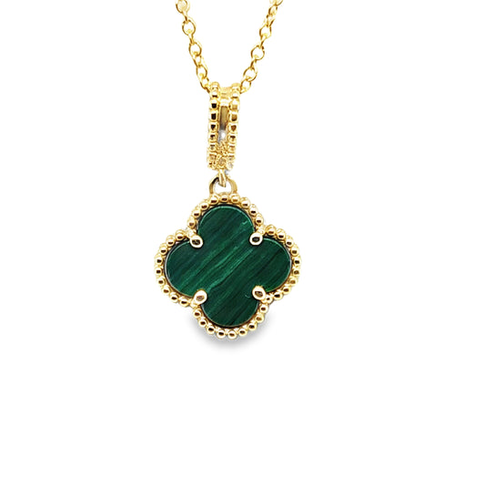 Petite Green Clover Pendant Necklace