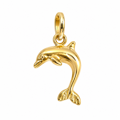14K Yellow Gold 0.65gm Dolphin Pendant Only