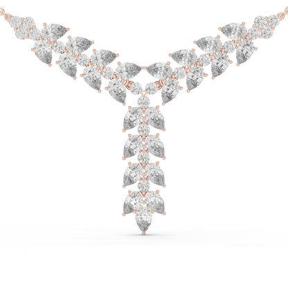 14K Gold 14.75 CTW Lab-Grown Diamond Floral Drop Necklace – EF VS